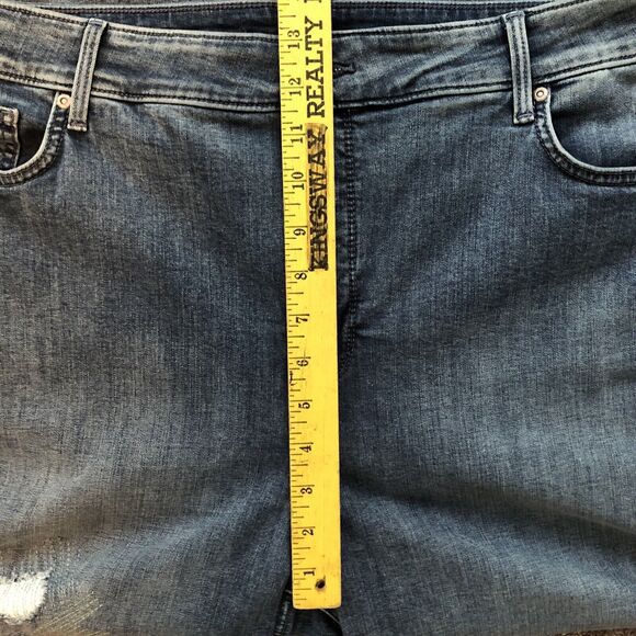 NYDJ Distressed Marilyn Straight Leg Jeans Size 24W Clean Monet Embroidered - Picture 9 of 12